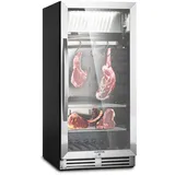 Klarstein Kühlschrank, Reifeschrank für Dry Aged Beef, 1 Zonen Kühlschrank mit Glastür, In- und Outdoor mit LED-Beleuchtung, Freistehend oder Einbaukühlschrank, Temperaturbereich 1-25 °C, 233 L