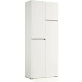 Dmora Großer Mehrzweckschrank Camelia, Mehrzweckschrank Mit 4 Türen, Schuhschrank, Platzsparender Kleiderschrank, 100 % Made In Italy, 80 X 37 X 195 Cm, Weiß, Mit Verstärkter Verpackung - Dmora