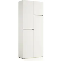 Dmora Großer Mehrzweckschrank Camelia, Mehrzweckschrank Mit 4 Türen, Schuhschrank, Platzsparender Kleiderschrank, 100 % Made In Italy, 80 X 37 X 195 Cm, Weiß, Mit Verstärkter Verpackung - Dmora