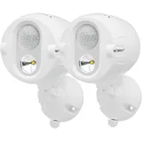 MR. BEAMS LED-Außenstrahler mit Bewegungsmelder MBN342 Weiß 2er-Pack