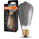 Osram Vintage 1906 Classic Edison FIL LED-Lampe, E27, smoke, 4W, 140lm, 1800K, warmweiße Komfortlichtfarbe, sehr geringer Energieverbrauch, lange Lebensdauer