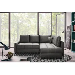 Ecksofa EXXPO - SOFA FASHION "Chester, Boxspring Federkern-Polsterung für bequemeren Sitzkomfort", grau (taupe), B:241cm H:92cm T:182cm, Sofas, L-Form, schmale Armlehnen, Bettfunktion u. Bettkasten