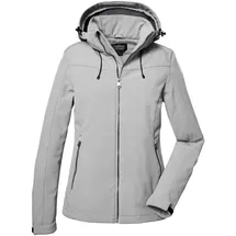 KILLTEC Damen Softshelljacke Softshell Jacke mit abzippbarer Kapuze Damen Softshelljacke wasserabweisend, Winddicht, atmungsaktiv 00212-hellgrau 44