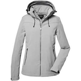 KILLTEC Damen Softshelljacke Softshell Jacke mit abzippbarer Kapuze Damen Softshelljacke wasserabweisend, Winddicht, atmungsaktiv 00212-hellgrau 44