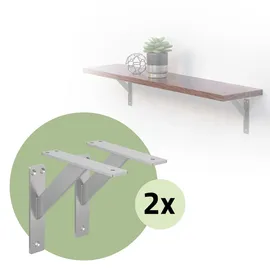 ML-Design 4 Stück Regalhalterung 180 x 180 mm Silber Aluminium Schwebende