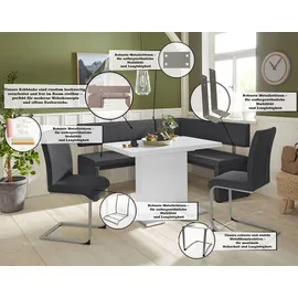 Home Affaire Eckbank »Charissa«, in 3 Größen, verschiedene Qualitäten schwarz, B:170cm H:90cm T:140cm, Holzwerkstoff, Massivholz, Sitzbänke, Eckbank,