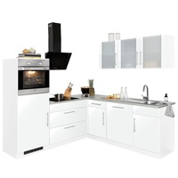 wiho Küchen Winkelküche »Cali«, mit E-Geräten, Stellbreite 210 x 220 cm weiß