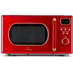 Klarstein Julieta Mikrowelle mit Grill 20l 700 / 800 W Ø25,5cm 8 Programme Rot