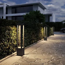 ARCCHIO LED Außenleuchte Pollerleuchte Aluminium 90 cm grau