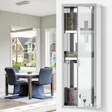 Medizinschrank Arzneischrank mit Schloss Glastür 3 Fächer Mattglas 430 Edelstahl