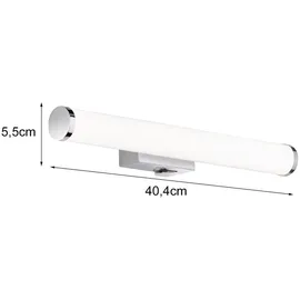 Trio LED Badlampen Set mit Schalter Chrom 40cm Gäste WC Spiegelleuchten seitlich