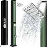 Tillvex Solardusche 40 Liter Schwarz/grün Inklusive Schutzhaube Gartendusche Pooldusche Camping Pool Solar Außen Dusche Regendusche