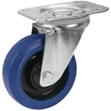 Roadinger Lenkrollen Set 100 mm Blau 2x RD-100 + 2x RD-100B mit Bremse