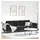 vidaXL Wohnzimmer Couch Schwarz 250 x 77 x 76 cm