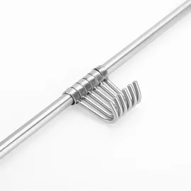 Intirilife Hängeleiste 6 Haken Edelstahl Silber