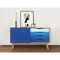Woodman Kommode, im skandinavischen Design, blau verschiedene töne) , 52458526-0 B/H/T: 128 cm x 71 cm x 42 cm,