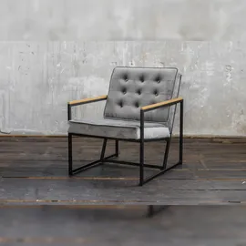 KAWOLA Sessel ARLY Polstersessel Bezug Velvet grau
