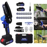 Akku Kettensäge 4' Zoll Mini Elektro Kettensägen Handkettensäge Mit 2x Akku zubehör