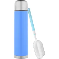 Gräwe Isolierflasche inkl. Reinigungsbürste, 1 Liter, mit Drehverschluss, hellblau,