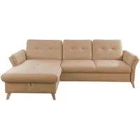 Sit & More Ecksofa, Natur, Textil, Buche, massiv, 5-Sitzer, L-Form, 268x176 cm, Made in EU, Schlafen auf Sitzhöhe, Rücken echt, Wohnzimmer, Sofas & Couches, Wohnlandschaften, Ecksofas