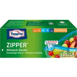 28 Toppits Gefrierbeutel ZIPPER 1,0 l