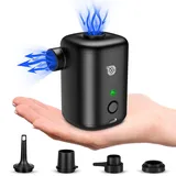 Air Pump Elektrische Luftpumpe,4000mAh Wiederaufladbare Akku Luftpumpe Planschbecken Pool Kinder,Mini Luftpumpe Elektrisch Inflator mit 4 Luftdüsen,Schnell Inflator für Schlauchboot/Luftmatratze