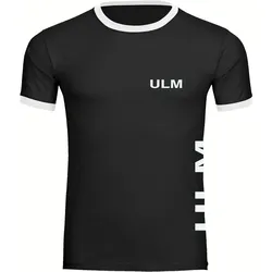 multifanshop Kontrast T-Shirt - Ulm - Brust & Seite - Druck weiß - Männer