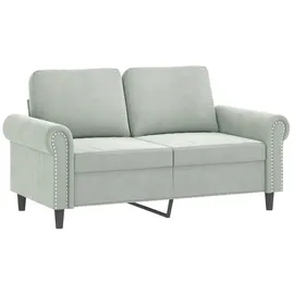 vidaXL 2-Sitzer-Sofa Hellgrau 120 cm Samt