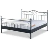 BedBox Metallbett Virgina, stabiles und formschönes Metallbett, pulverbeschichtetes Metall schwarz 140 cm x 200 cm