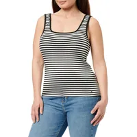 Tommy Hilfiger Damen Tank Top Slim Gerippt, Mehrfarbig (Ecru/Black Fine STP), XS