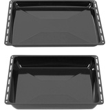 ICQN 465 x 370 x 30 und 60 mm Backblech Set, Passend für Bosch Neff Constructa, 2er Emaillierte Fettpfanne für Backofen, Kratzfest & Rosfrei, 46,5 x 37 x 3 und 6 cm