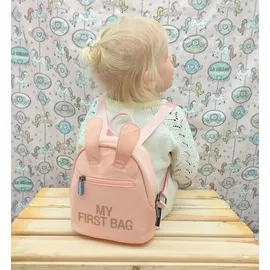 Childhome CHILDHOME, Kinderrucksack Baby, Schule, Vorschule, Kinderkrippe, Zwei Fächer, Lunchbag/Flaschen geeignet, Abnehmbare Sicherheitsschnalle, Wasserabweisend, My First Bag, Rosa - Rosa