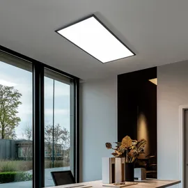 LINDBY LED Panel Nelios Lindby, dimmbar, schwarz, für Wohn- / Esszimmer, Aluminium, Modern, LED Panel - 120 cm - 60 cm - 5.2 cm