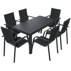 Lex Alu Gartensitzgruppe Gartenmöbel 7tlg. Set Gartenset Sitzgruppe Essgruppe Tisch