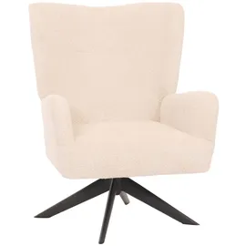 Mendler Lounge-Sessel HWC-N65 Chenille 75 x 99 x 75 cm creme-beige drehbar