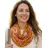 Sunsa Damen Loop Schal. 100% Baumwolle Schlauchschal für Frühlings/Sommer. Dünn Loopschal mit Blumen Design. Tücher und Schals als Frauen Geschenk (Orange # 1) - circa Durchmesser ca.: 88 cm, Breite ca.: 53 cm