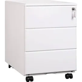 Woltu SK024 Rollcontainer 39 cm x 54 cm x 52 cm weiß
