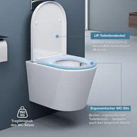 doporro A108 mit WC-Sitz Weiß