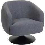 Mendler Lounge-Sessel HWC-J76, Cocktailsessel Sessel drehbar, Bouclé Stoff Metall ~ dunkelgrau