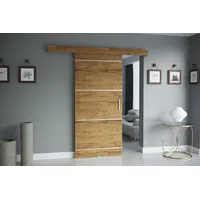 MINIO go for it, Zimmertür, Innentür, 90cm, "SALWADOR IV", Craft Eiche / Silber Farbe - Braun/Bronze/Dunkelbraun/Hellbraun