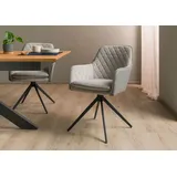 MASSIVMOEBEL24.DE Drehstuhl 55x60x86 hellgrau / grau HUGO #03 - 2er Set