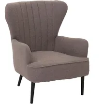 Mendler Lounge-Sessel HWC-K37 Bouclé 75 x 80 x 75 cm hellgrau mit Kissen