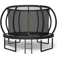 Devoko Trampolin Outdoor Ø 228/305/366/427 cm, GS-Zertifikat, Kindertrampolin Gartentrampolin mit Sicherheitsnetz, Rundes Riesentrampolin mit Leiter und Schuhbeutel
