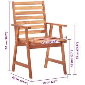 vidaXL Gartenstuhl 60,1 x 69,5 x 33,6 cm grau 6 St.