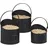 Relaxdays Aschekasten 3er Set Ø 21, 25 & 30 cm Metall schwarz