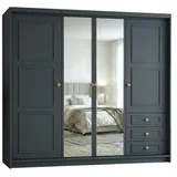 A&J MöbelLand Drehtürenschrank Oslo 200 x 215 x 59,5 cm grau