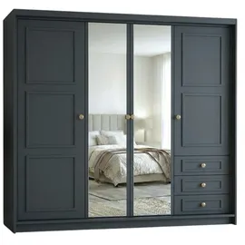 A&J MöbelLand Drehtürenschrank Oslo 200 x 215 x 59,5 cm grau