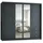 A&J MöbelLand Drehtürenschrank Oslo 200 x 215 x 59,5 cm grau