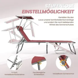 HOMECALL Gartenliege Klappbar Rot