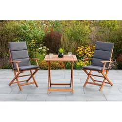 Gartenmöbel Set 5-tlg Comodoro Echtholz klappbar mit Kissen